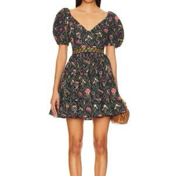 Agua By Agua Bendita Manzanilla Floral Mini Dress